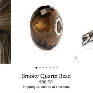 Trollbeads Smoky Quartz Bead with Silver Accents